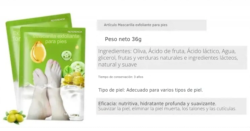 Exfoliante para pies, elimina callos e piel muerta. Reparación de grietas en el talón, calcetines para pedicura, cuidado de la piel del pie