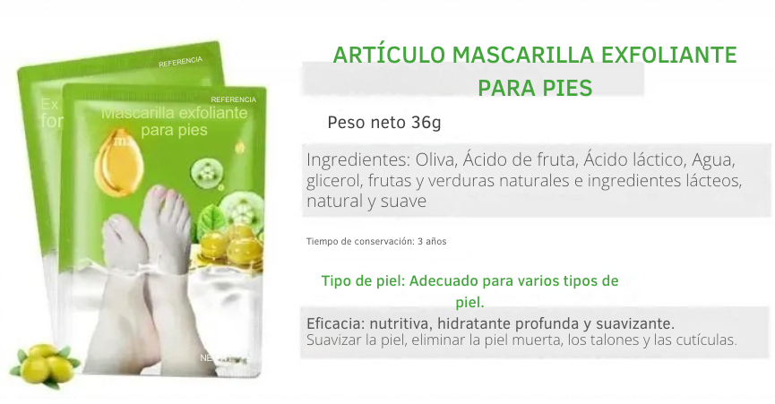 Exfoliante para pies, elimina callos e piel muerta. Reparación de grietas en el talón, calcetines para pedicura, cuidado de la piel del pie