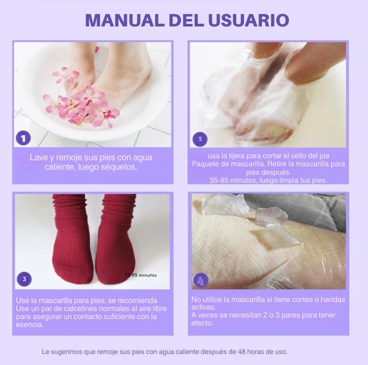 Exfoliante para pies, elimina callos e piel muerta. Reparación de grietas en el talón, calcetines para pedicura, cuidado de la piel del pie