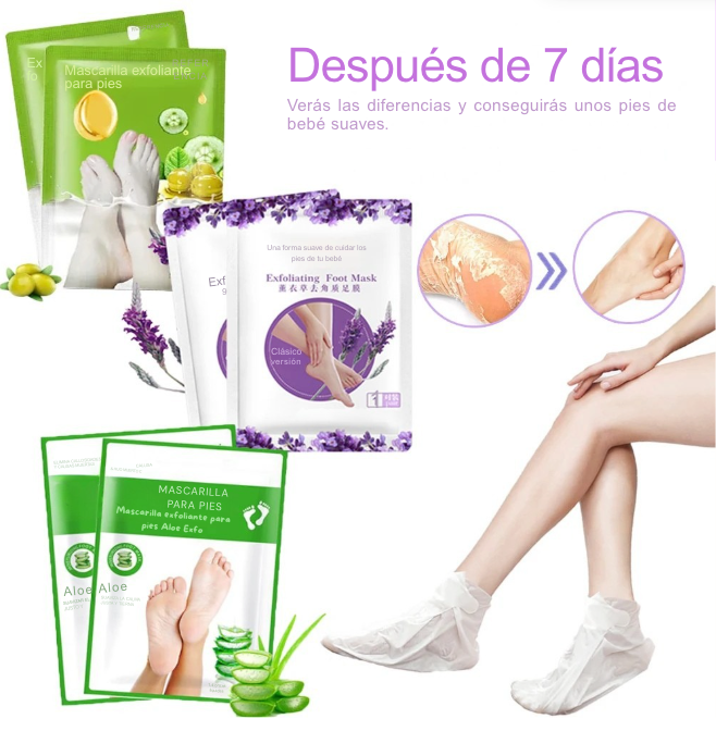 Exfoliante para pies, elimina callos e piel muerta. Reparación de grietas en el talón, calcetines para pedicura, cuidado de la piel del pie