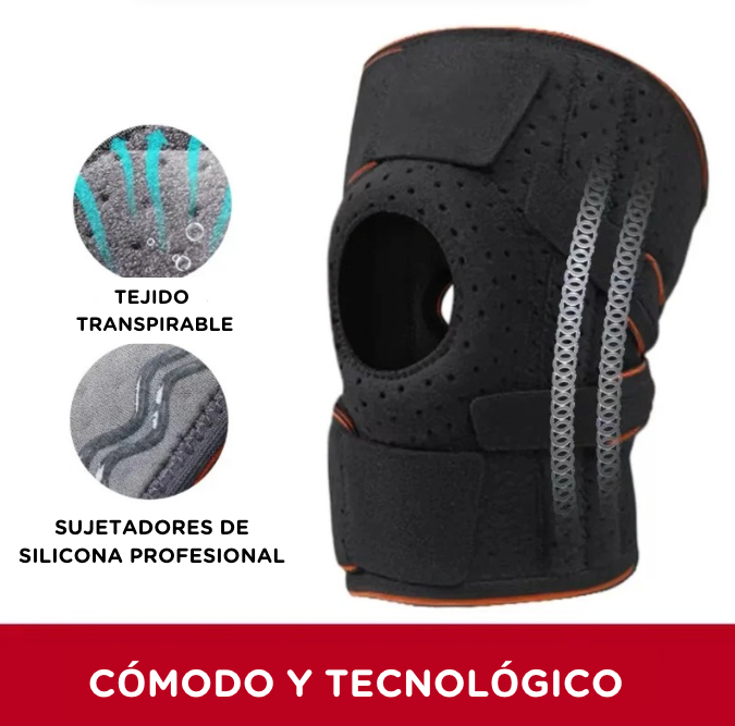 Rodillera Ortopédica Support Elite con Estabilizadores Laterales y Almohadilla de Gel